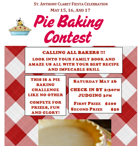 Announcement for pie baking contest