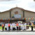 crowd in front of the church